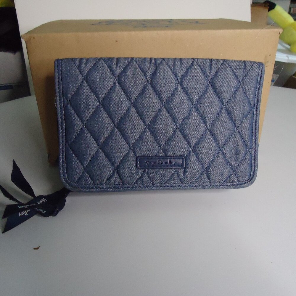 VERA BRADLEY Blue All-In-One Mini Quilted Crossbody Bag Wallet Purse Travel